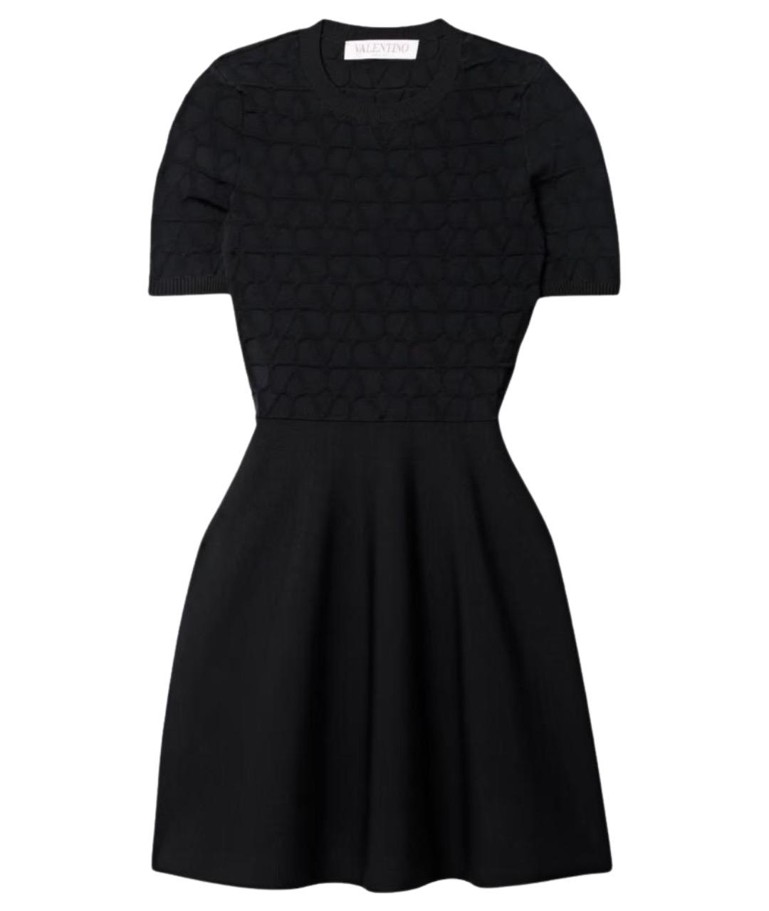 VALENTINO Черное вискозное повседневное платье, фото 1