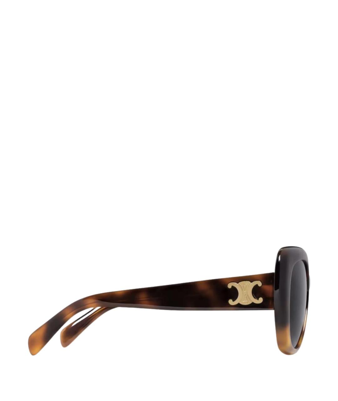 CELINE Коричневые пластиковые солнцезащитные очки, фото 3