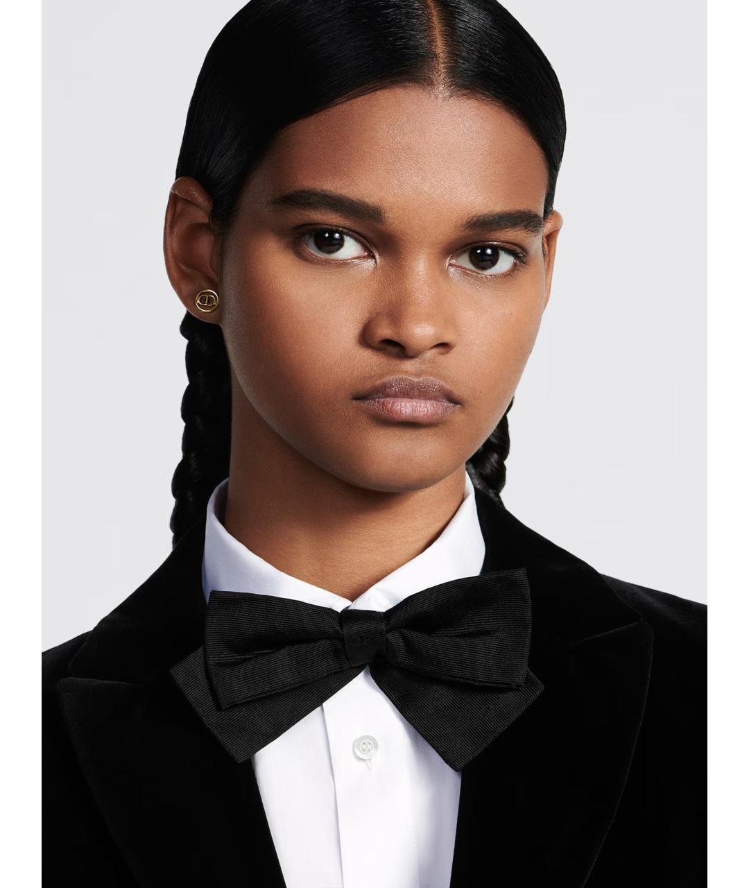 CHRISTIAN DIOR Черный шелковый воротник, фото 2