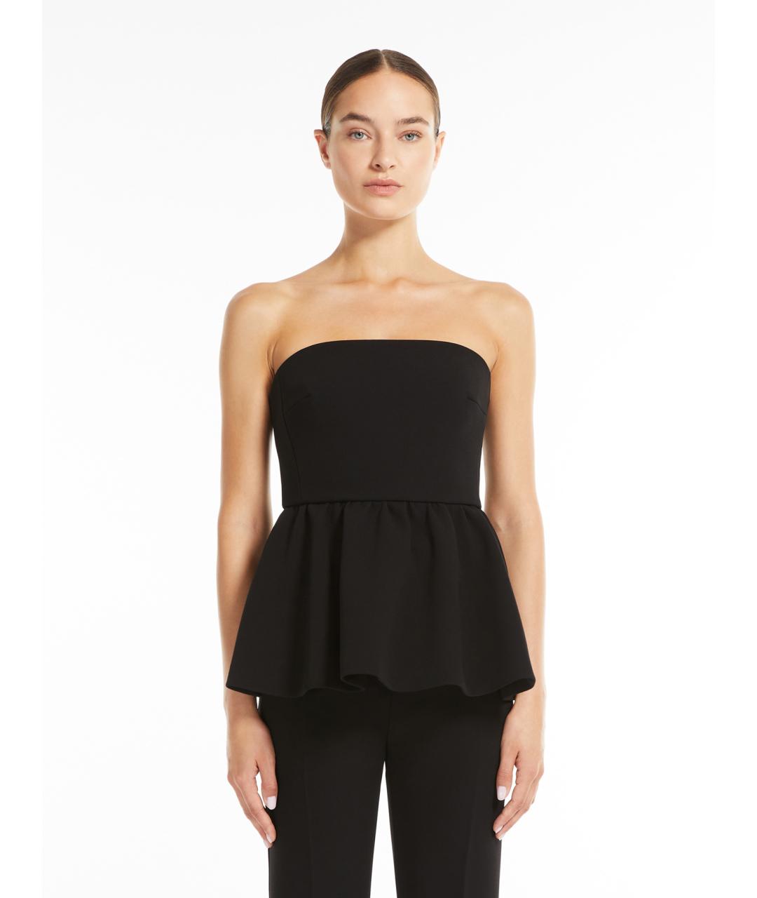 MAX MARA STUDIO Черная ацетатная блузы, фото 3