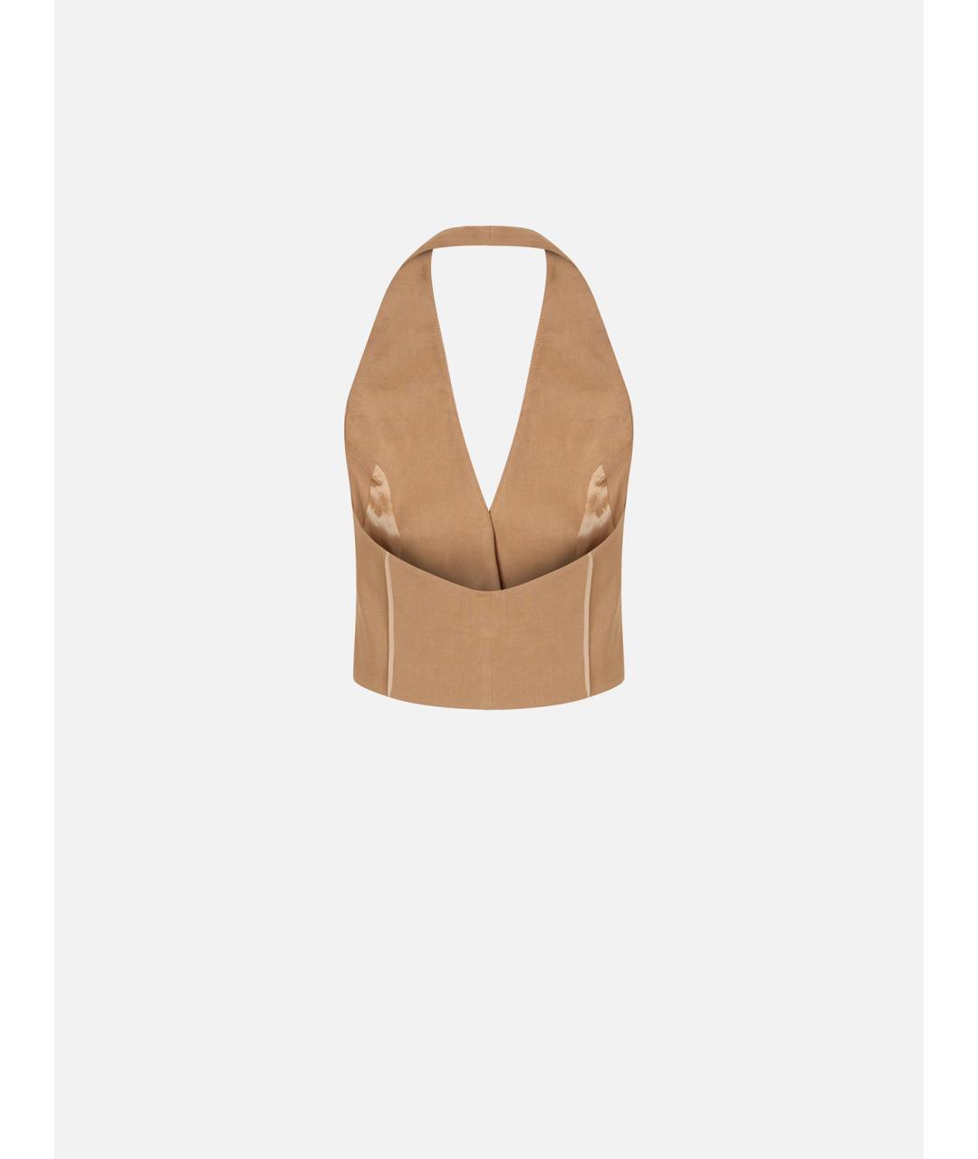 PINKO Бежевый вискозный жилет, фото 6