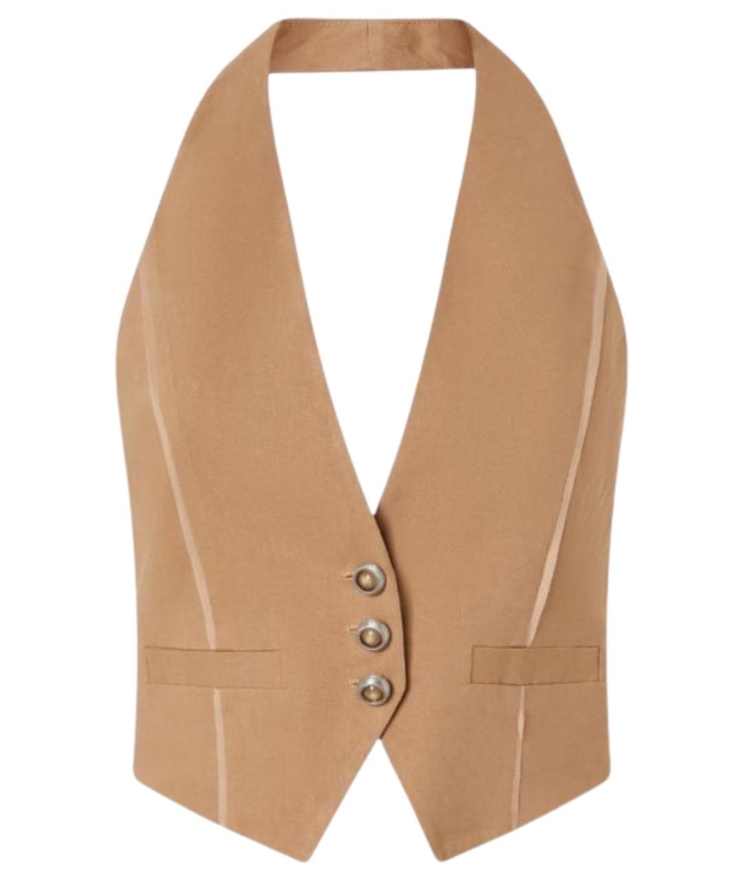 PINKO Бежевый вискозный жилет, фото 1