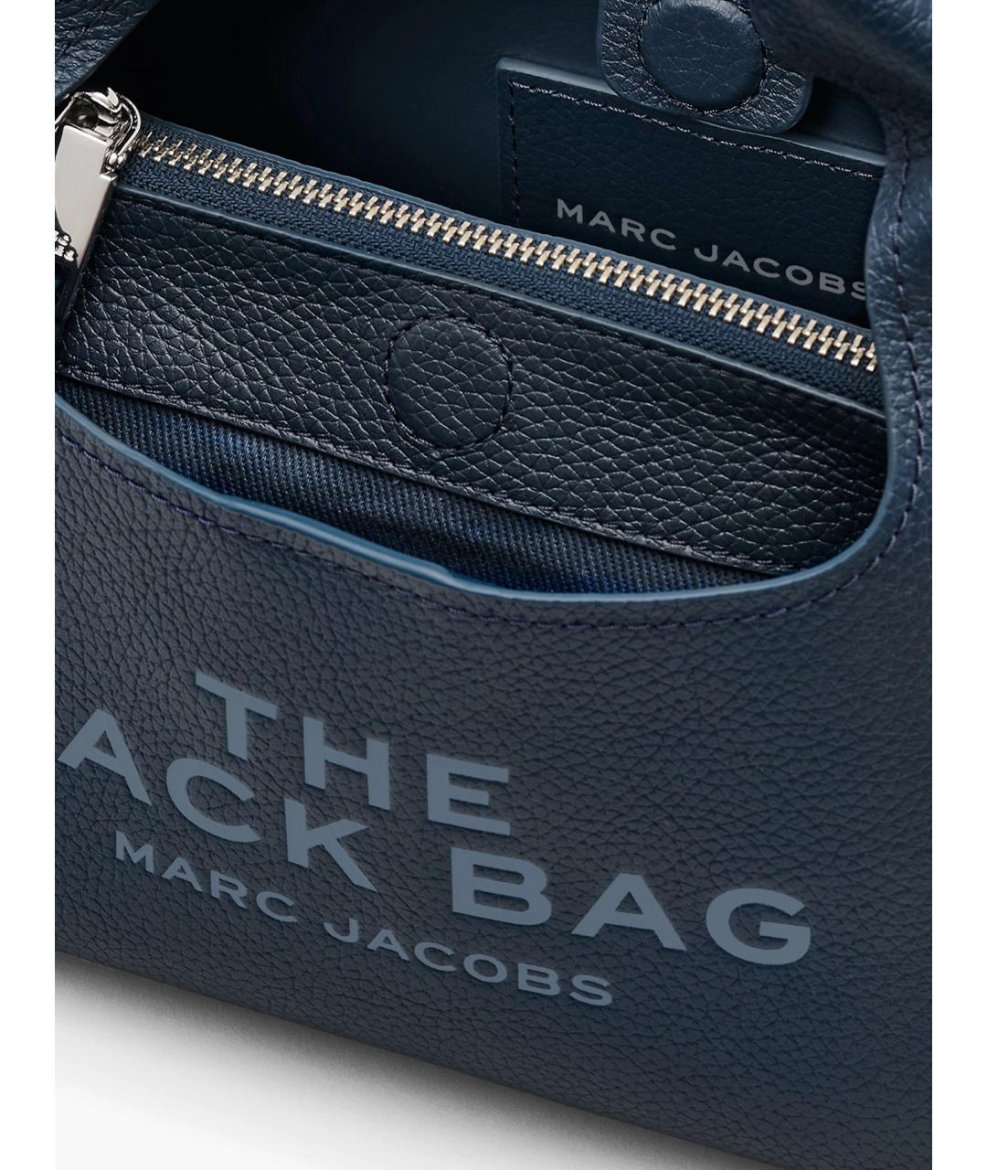 MARC JACOBS Синяя кожаная сумка с короткими ручками, фото 4