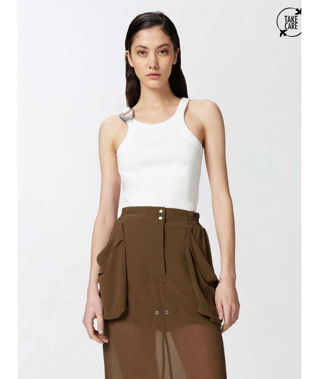 PINKO Белая хлопковая майка, фото 3