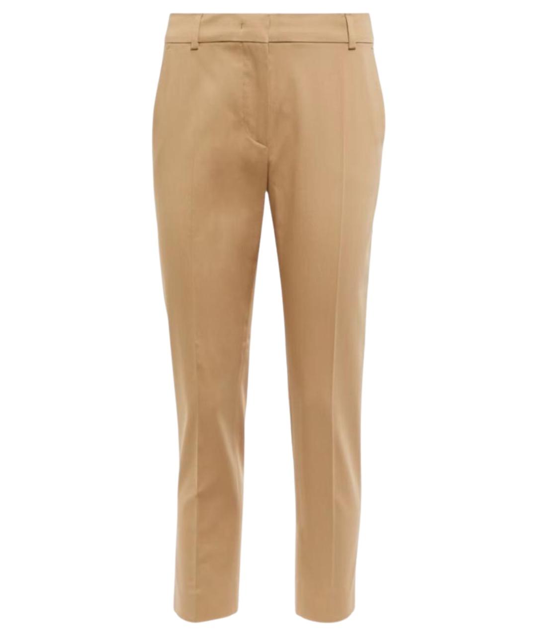 MAX MARA Бежевые хлопковые прямые брюки, фото 1