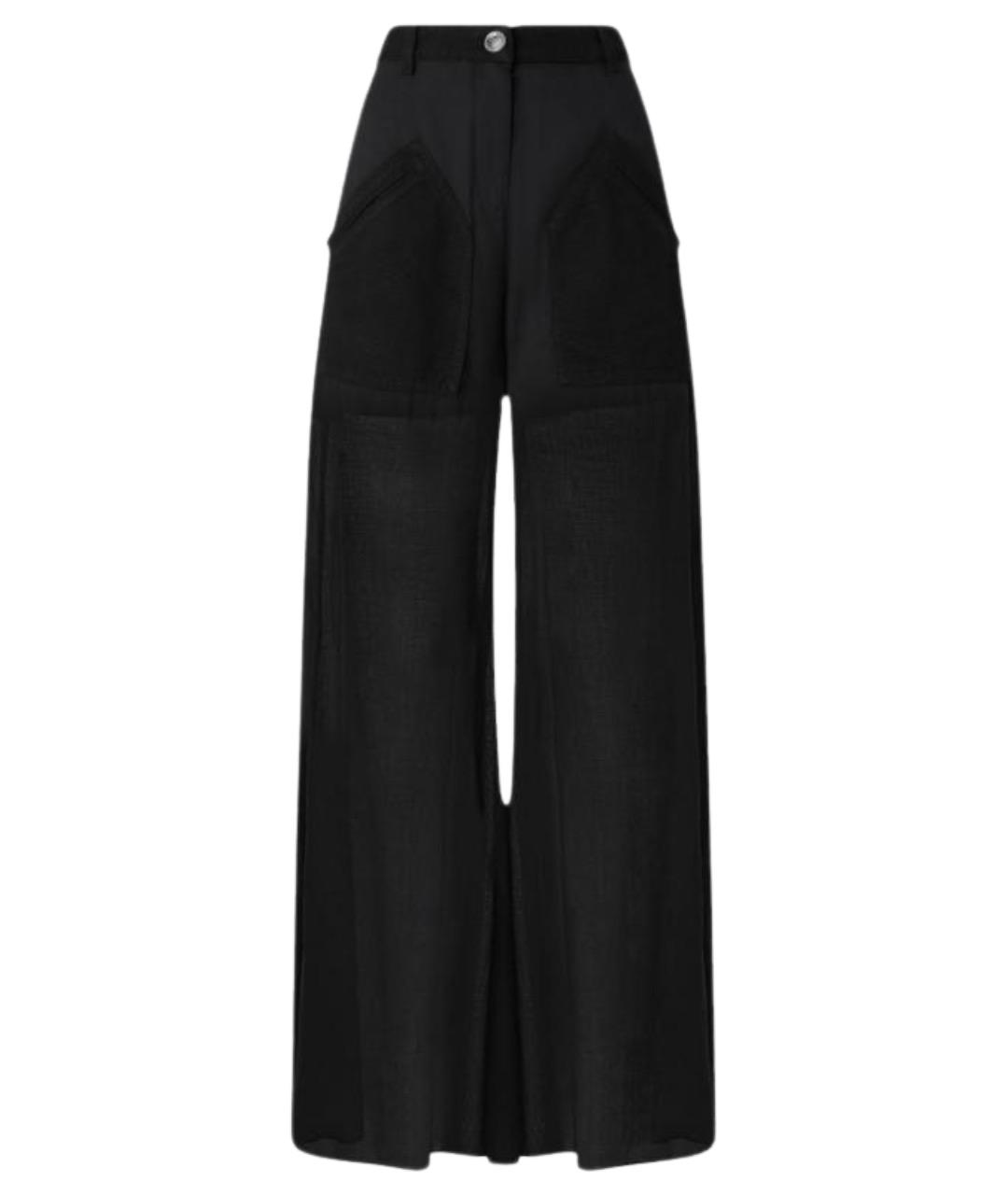 PINKO Черные хлопковые брюки широкие, фото 1