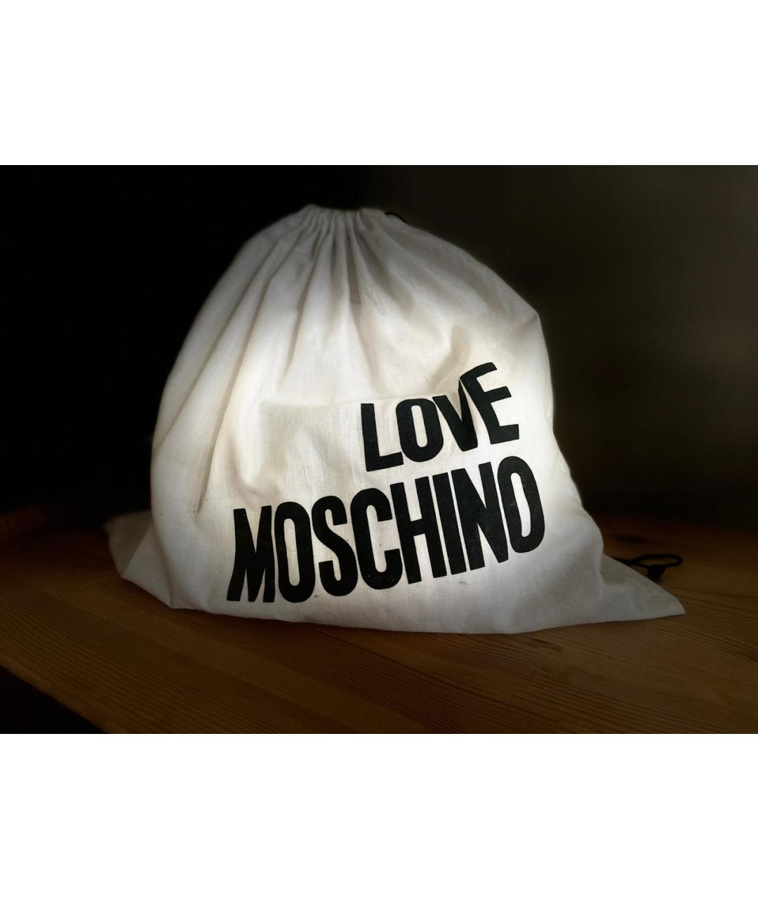 MOSCHINO Черная кожаная сумка через плечо, фото 6