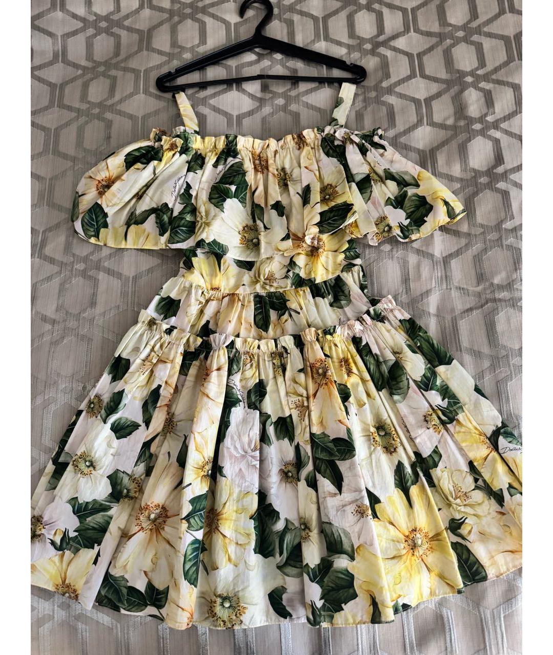 DOLCE&GABBANA Желтый хлопковый сарафан, фото 4