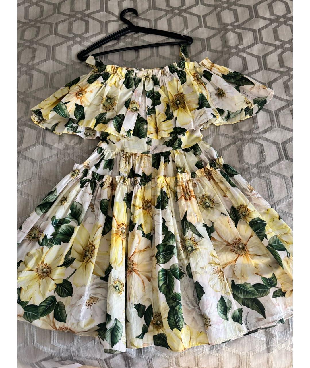 DOLCE&GABBANA Желтый хлопковый сарафан, фото 1