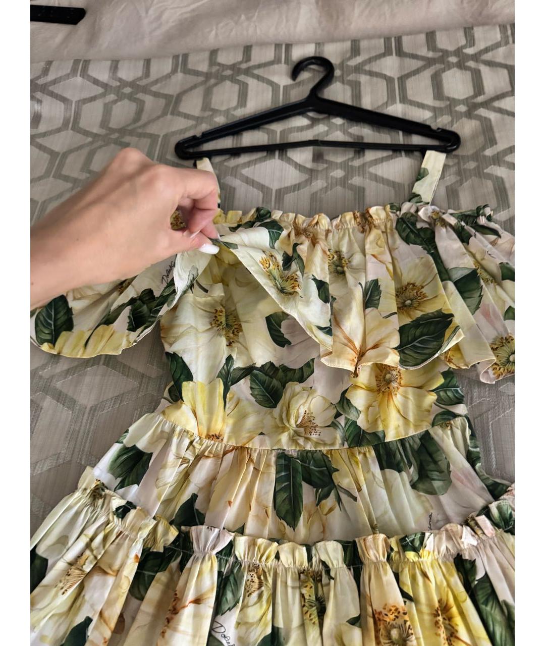 DOLCE&GABBANA Желтый хлопковый сарафан, фото 2