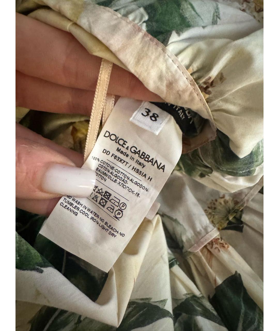 DOLCE&GABBANA Желтый хлопковый сарафан, фото 3