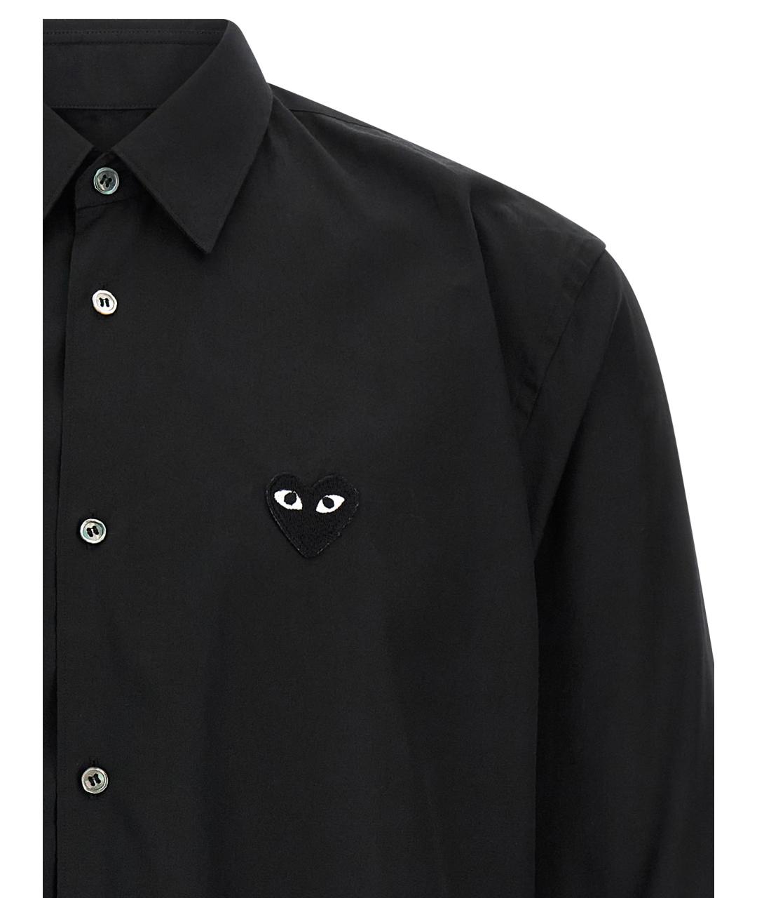 COMME DES GARÇONS PLAY Черная хлопковая кэжуал рубашка, фото 3