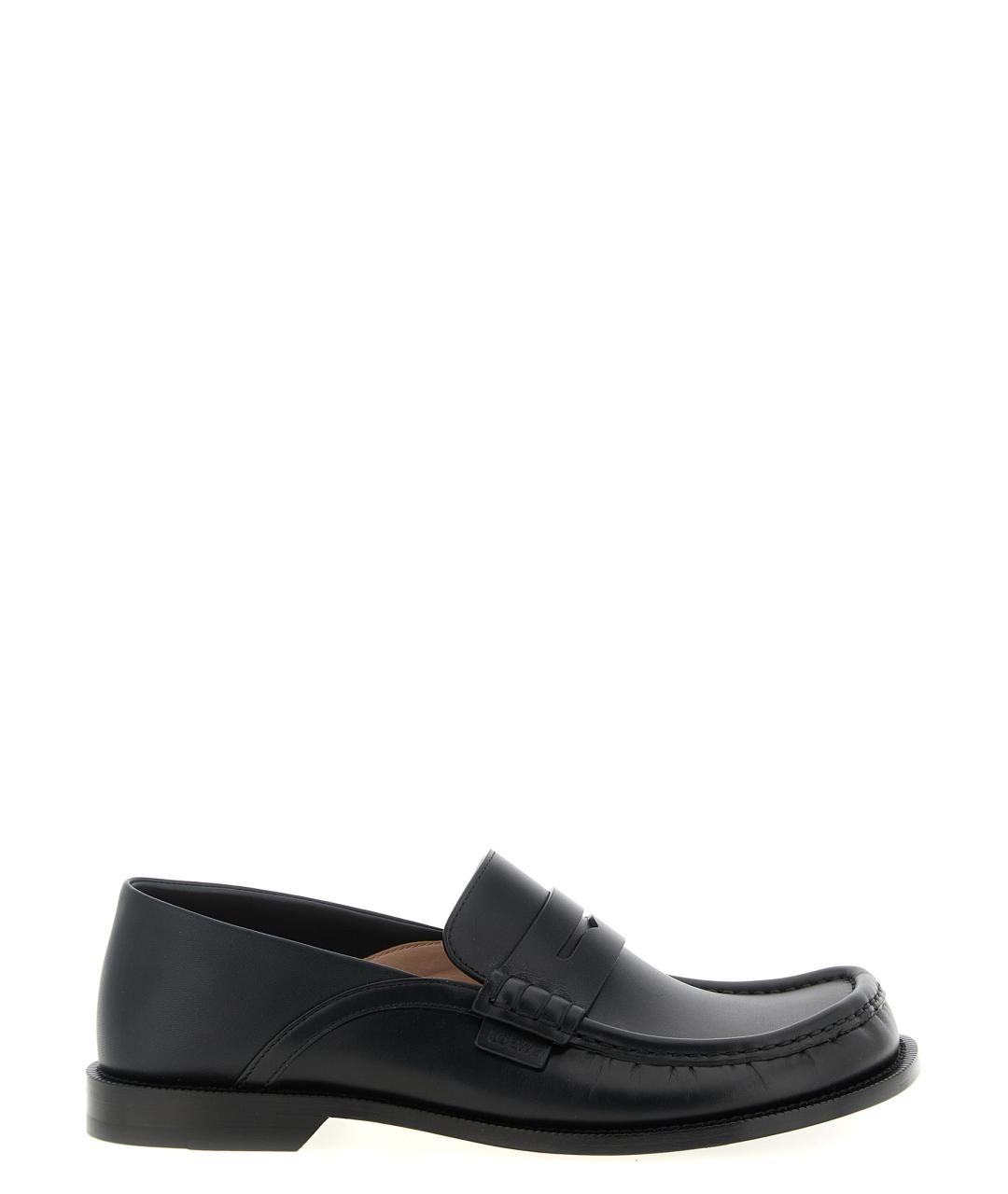 LOEWE Черные кожаные лоферы, фото 1