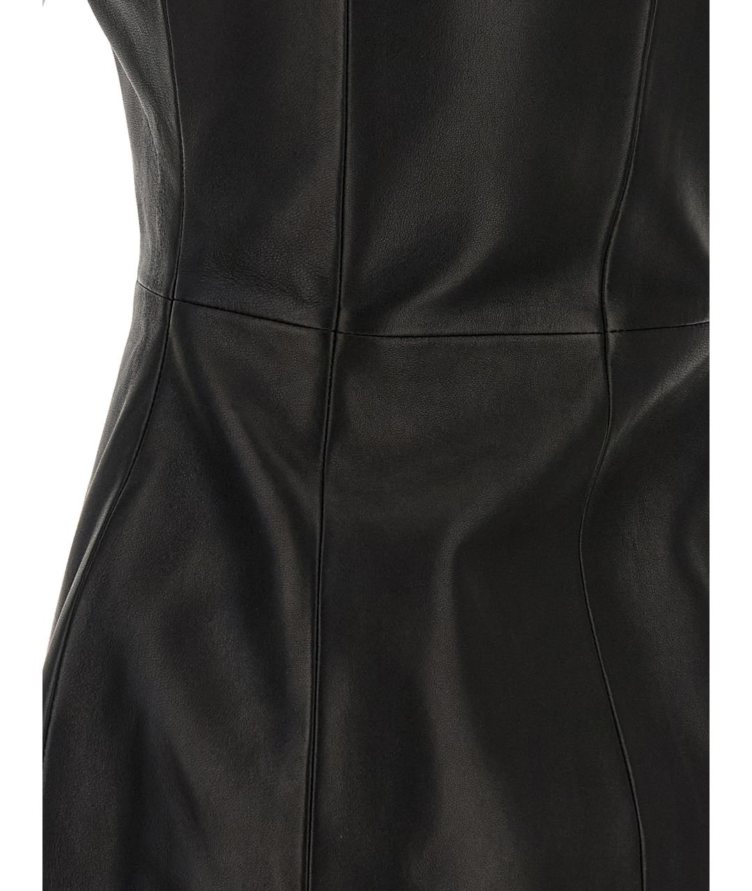 BALMAIN Черное кожаное коктейльное платье, фото 4