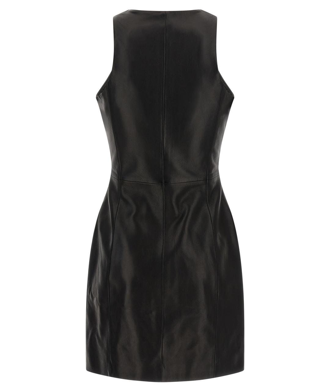 BALMAIN Черное кожаное коктейльное платье, фото 2