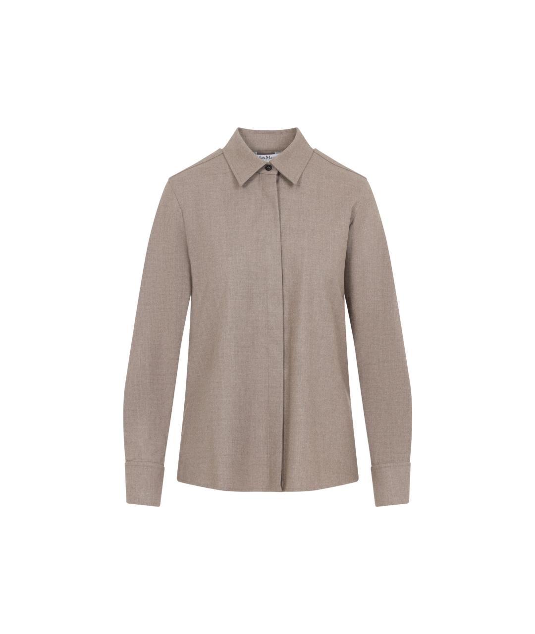MAX MARA Бежевая кашемировая рубашка, фото 1
