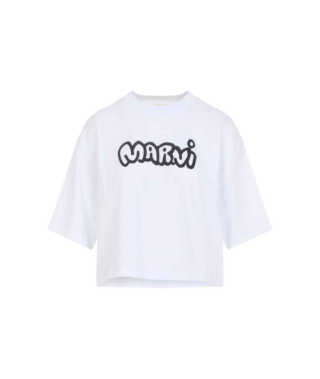 MARNI Белая хлопковая футболка, фото 1