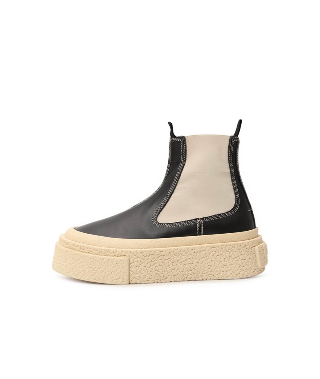 MM6 MAISON MARGIELA Черные кожаные ботинки, фото 3