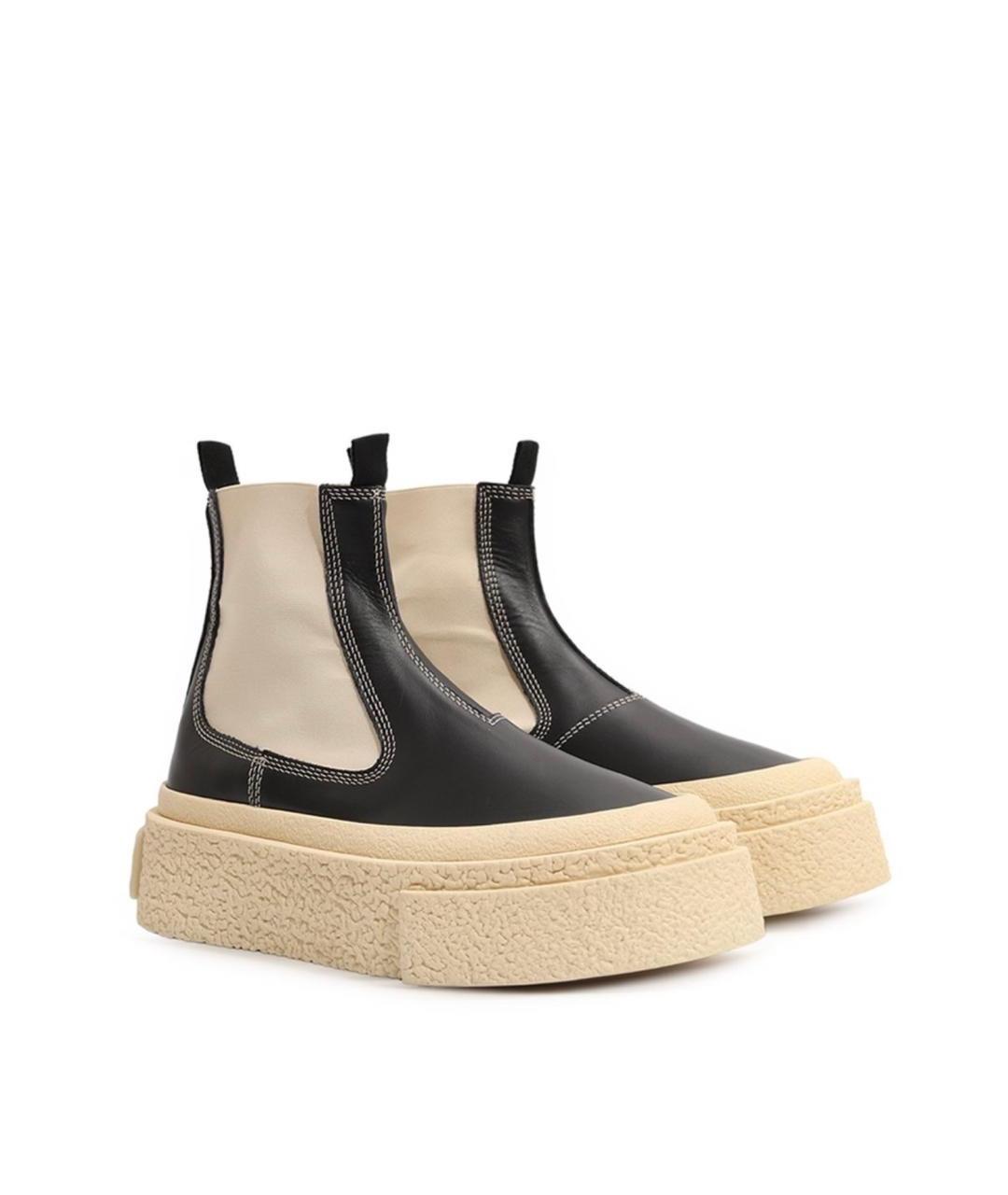 MM6 MAISON MARGIELA Черные кожаные ботинки, фото 1