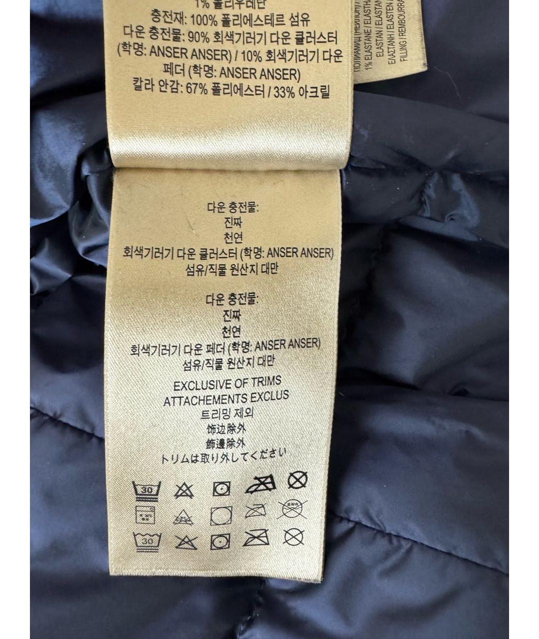 BURBERRY Синий полиэстеровый пуховик, фото 6