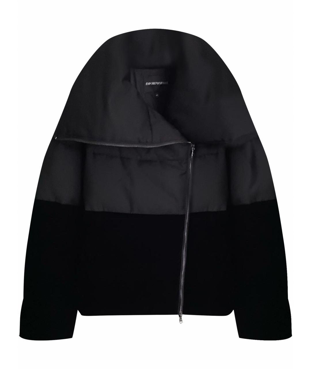 EMPORIO ARMANI Черная полиэстеровая куртка, фото 1