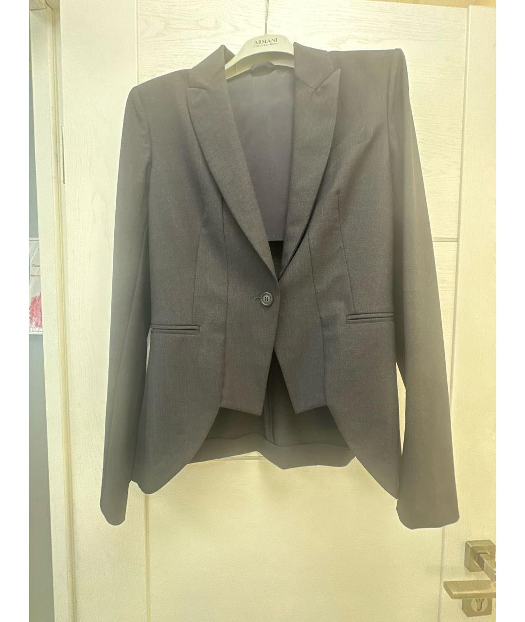 BRUNELLO CUCINELLI Антрацитовый шерстяной костюм с брюками, фото 7