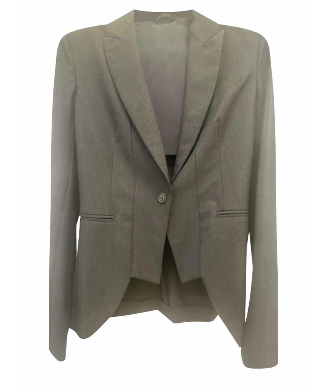 BRUNELLO CUCINELLI Антрацитовый шерстяной костюм с брюками, фото 1
