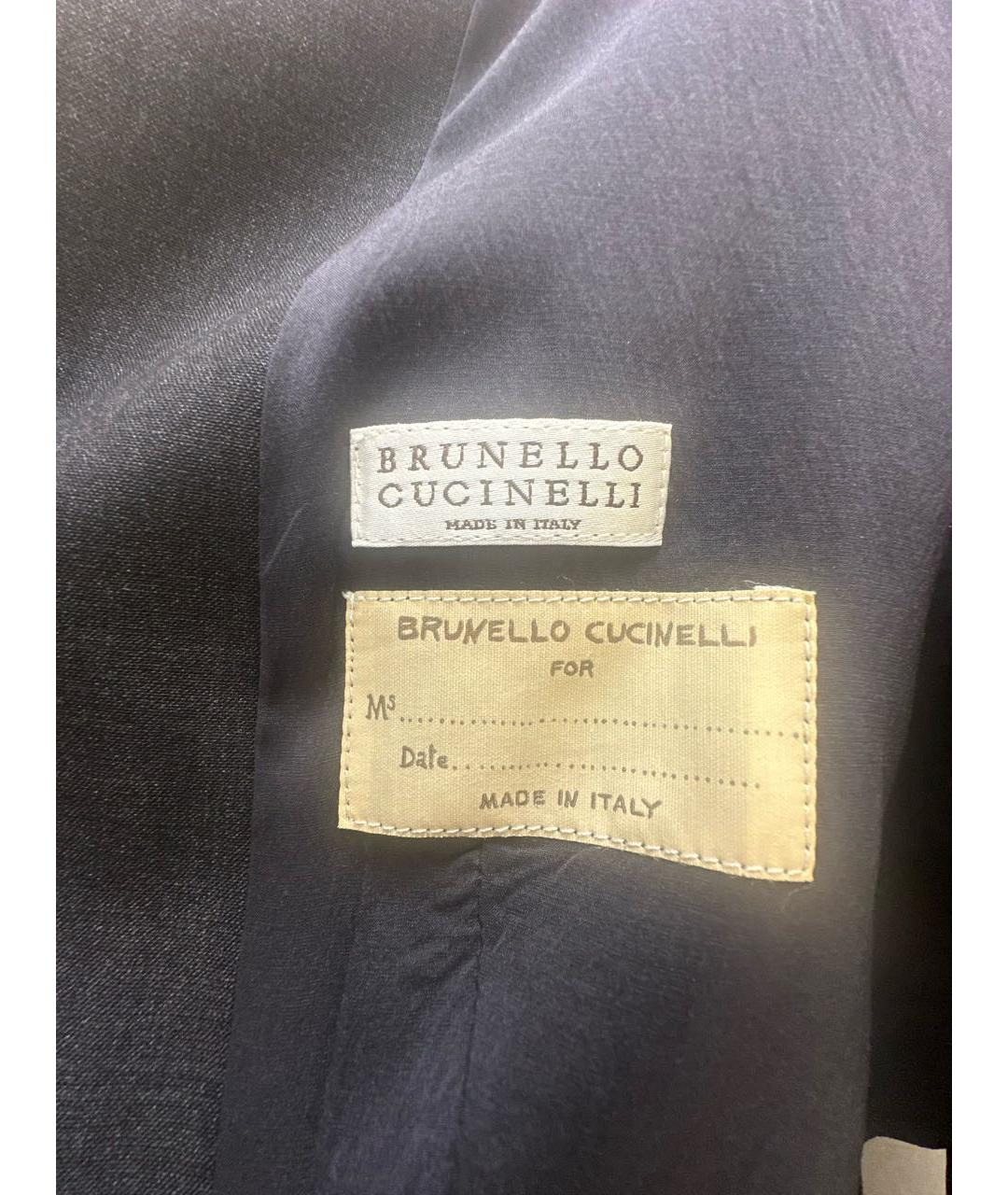 BRUNELLO CUCINELLI Антрацитовый шерстяной костюм с брюками, фото 6