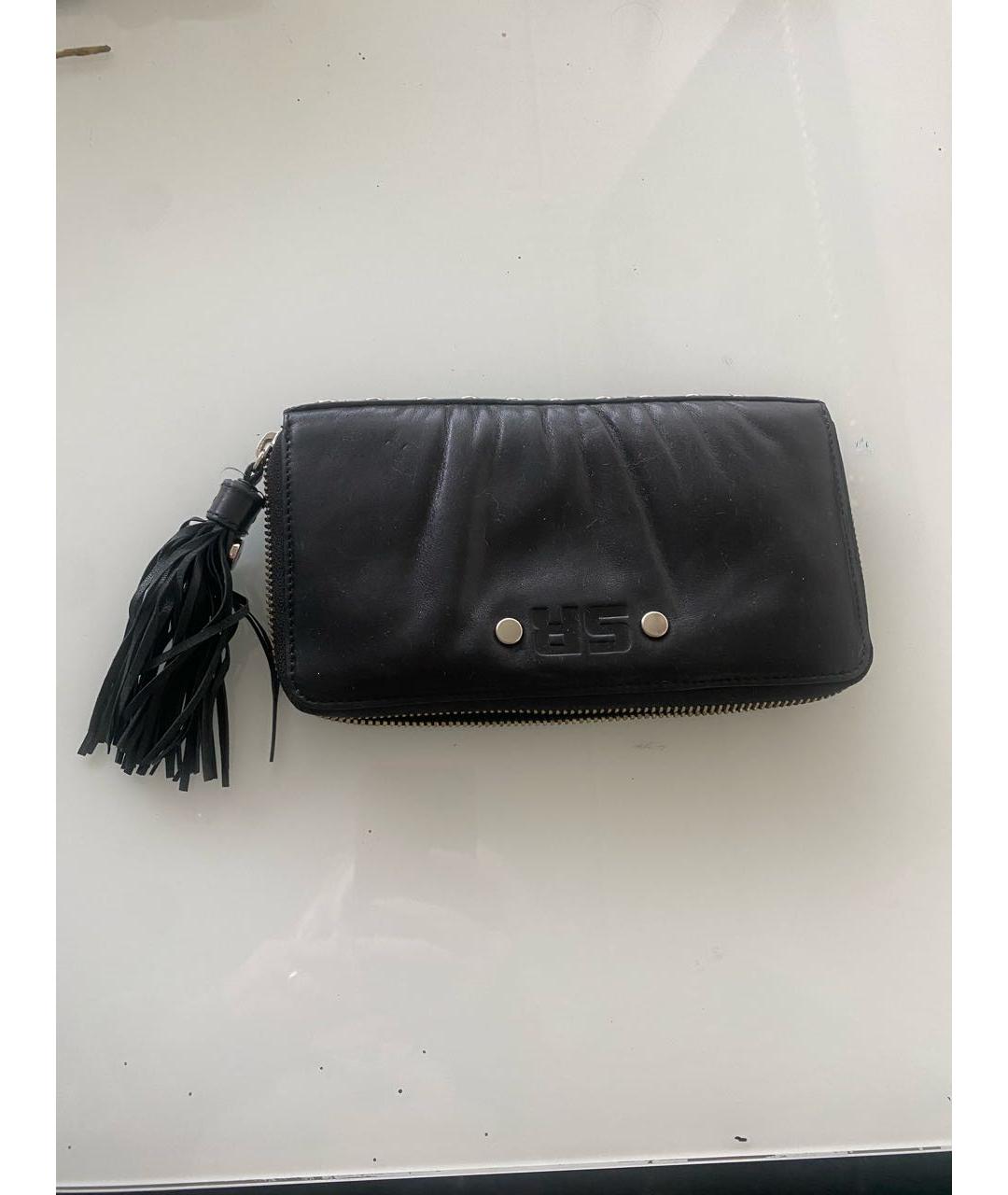 SONIA RYKIEL Черный кожаный кошелек, фото 9