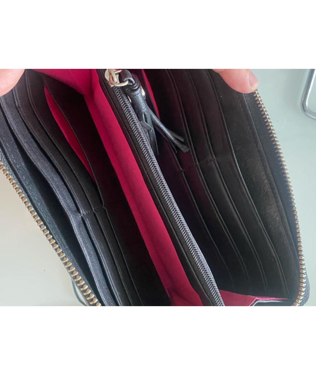 SONIA RYKIEL Черный кожаный кошелек, фото 8