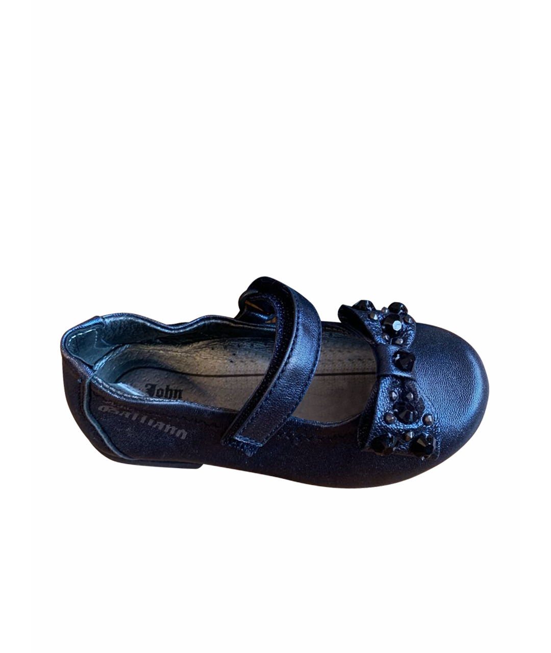 JOHN GALLIANO Темно-синие кожаные балетки и туфли, фото 1