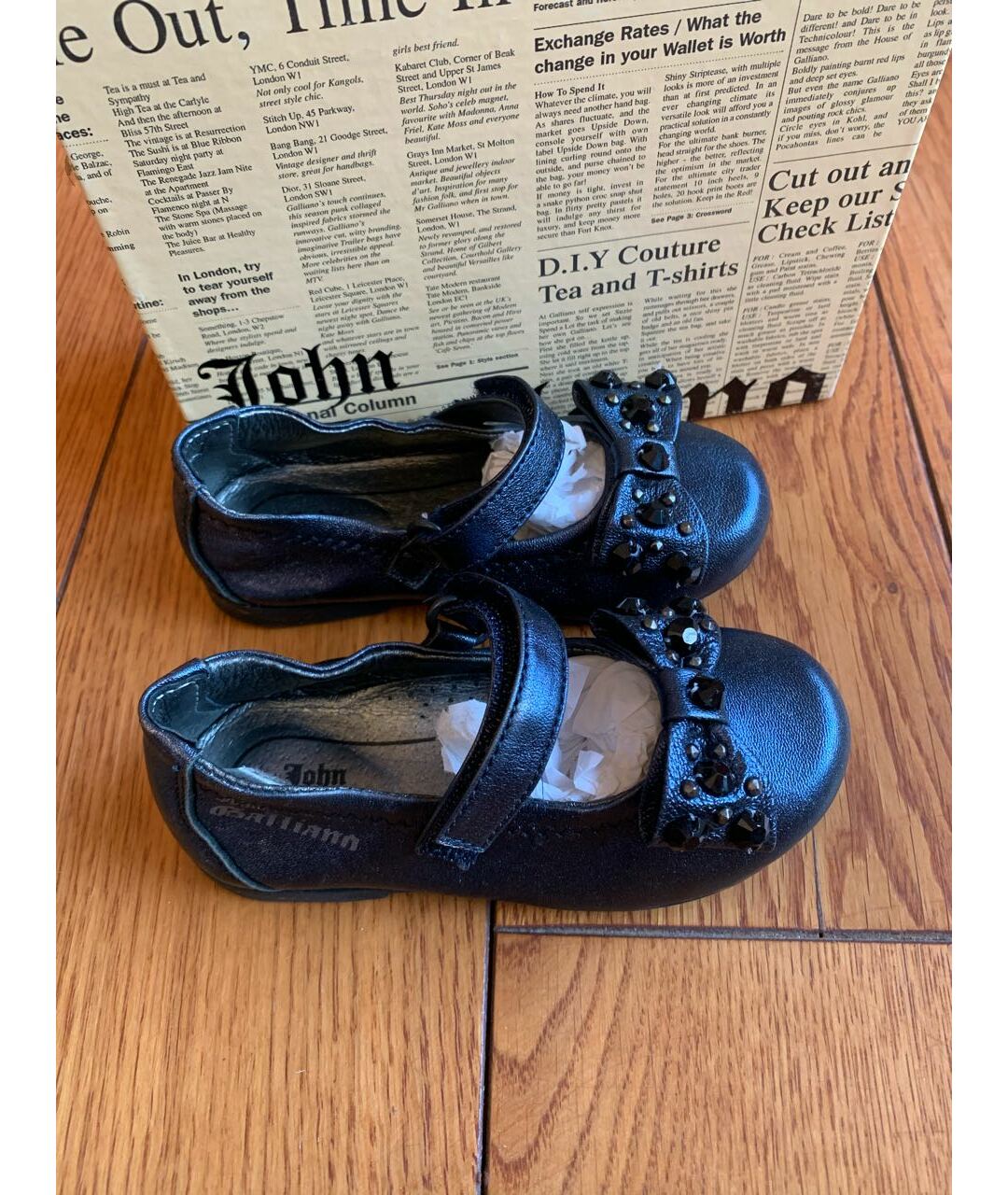 JOHN GALLIANO Темно-синие кожаные балетки и туфли, фото 6