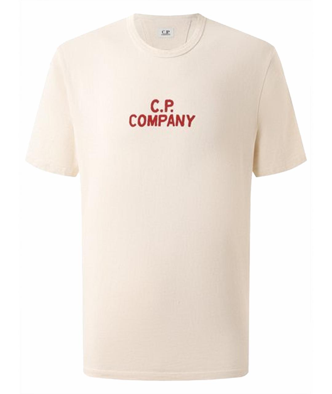 CP COMPANY Бежевая хлопковая футболка, фото 1