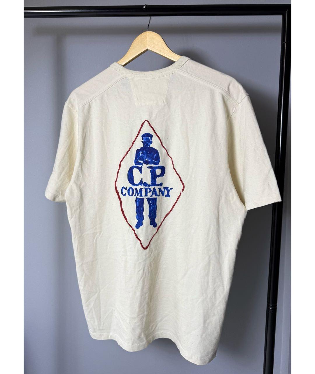 CP COMPANY Бежевая хлопковая футболка, фото 2