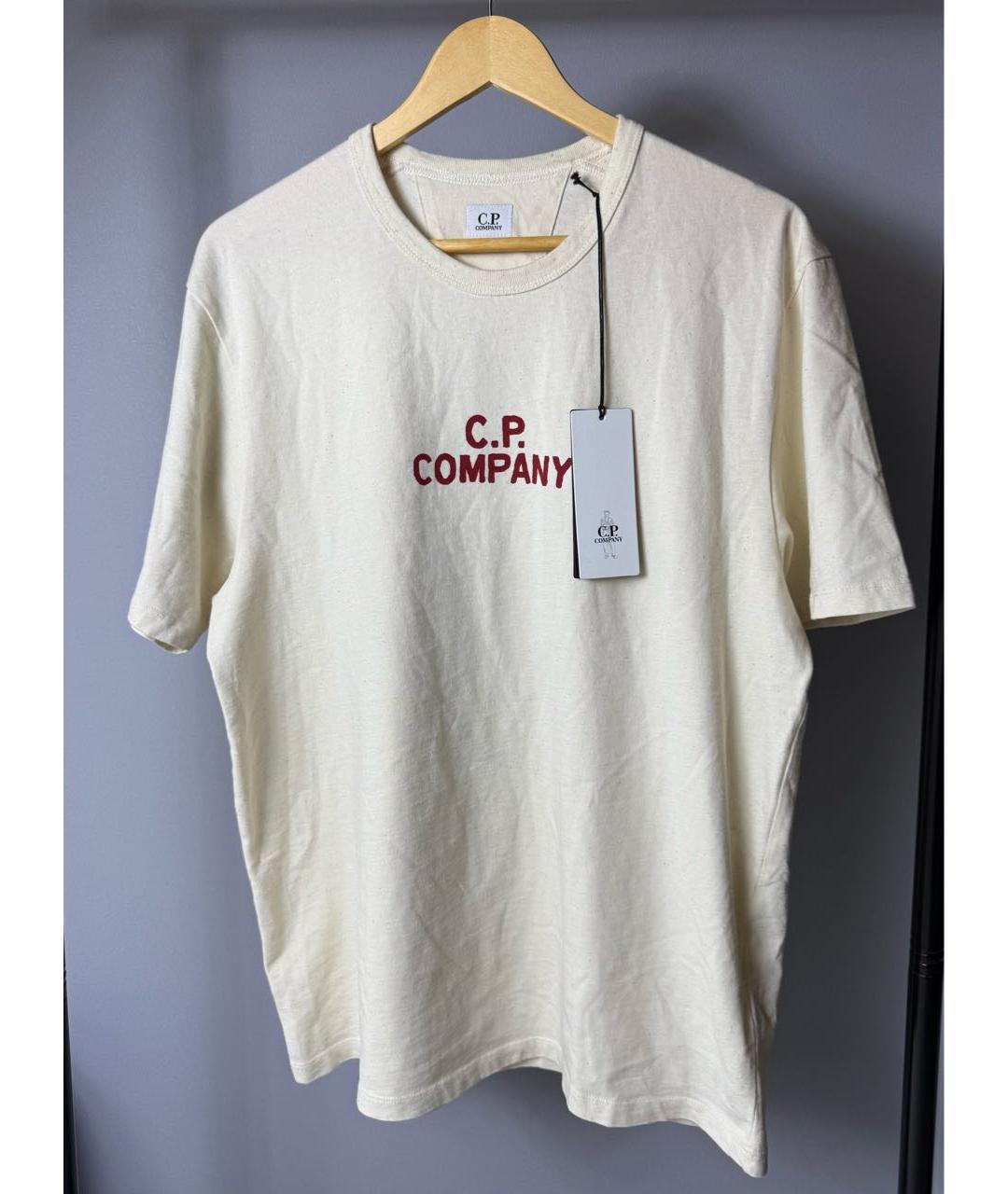 CP COMPANY Бежевая хлопковая футболка, фото 7