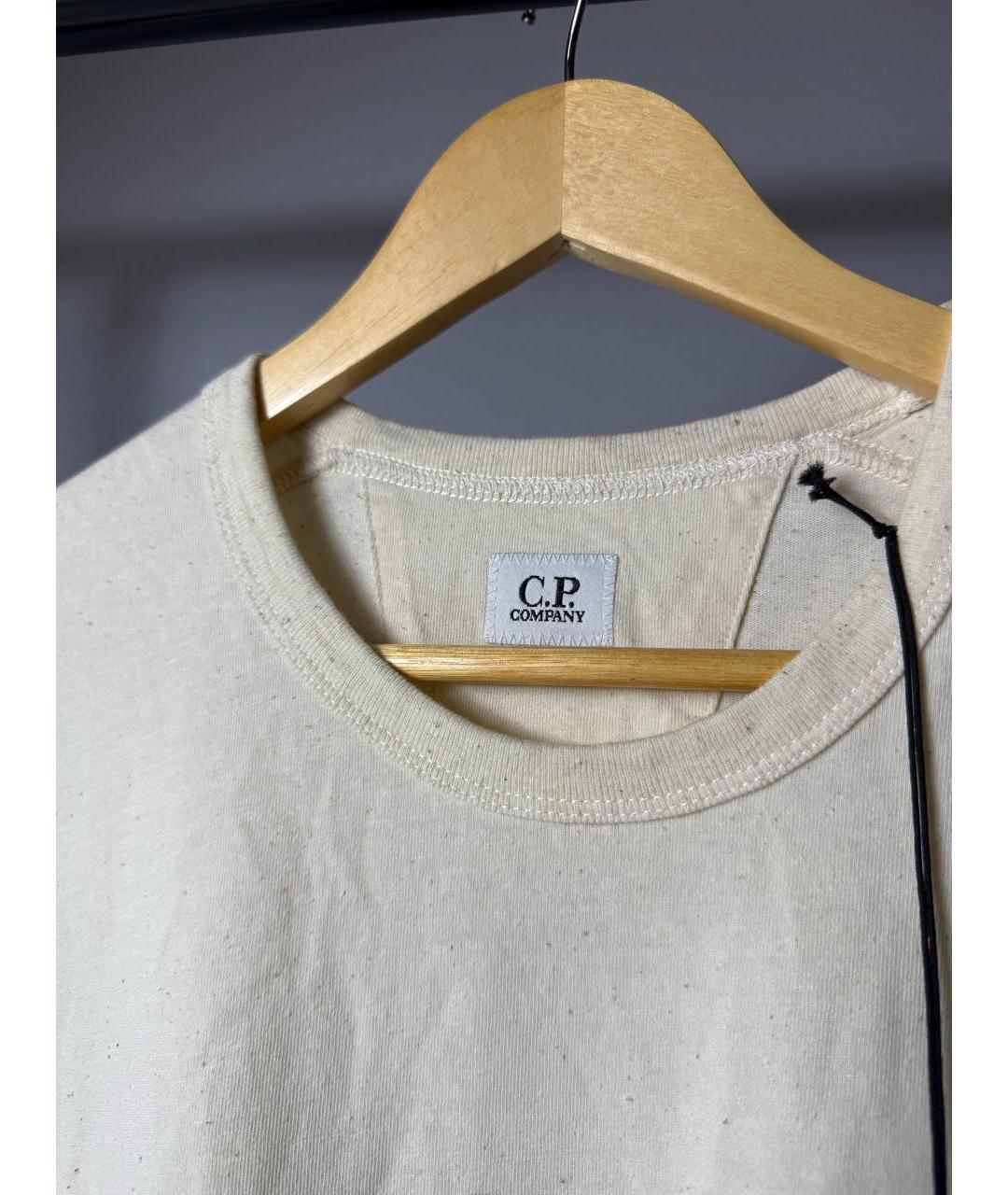 CP COMPANY Бежевая хлопковая футболка, фото 5