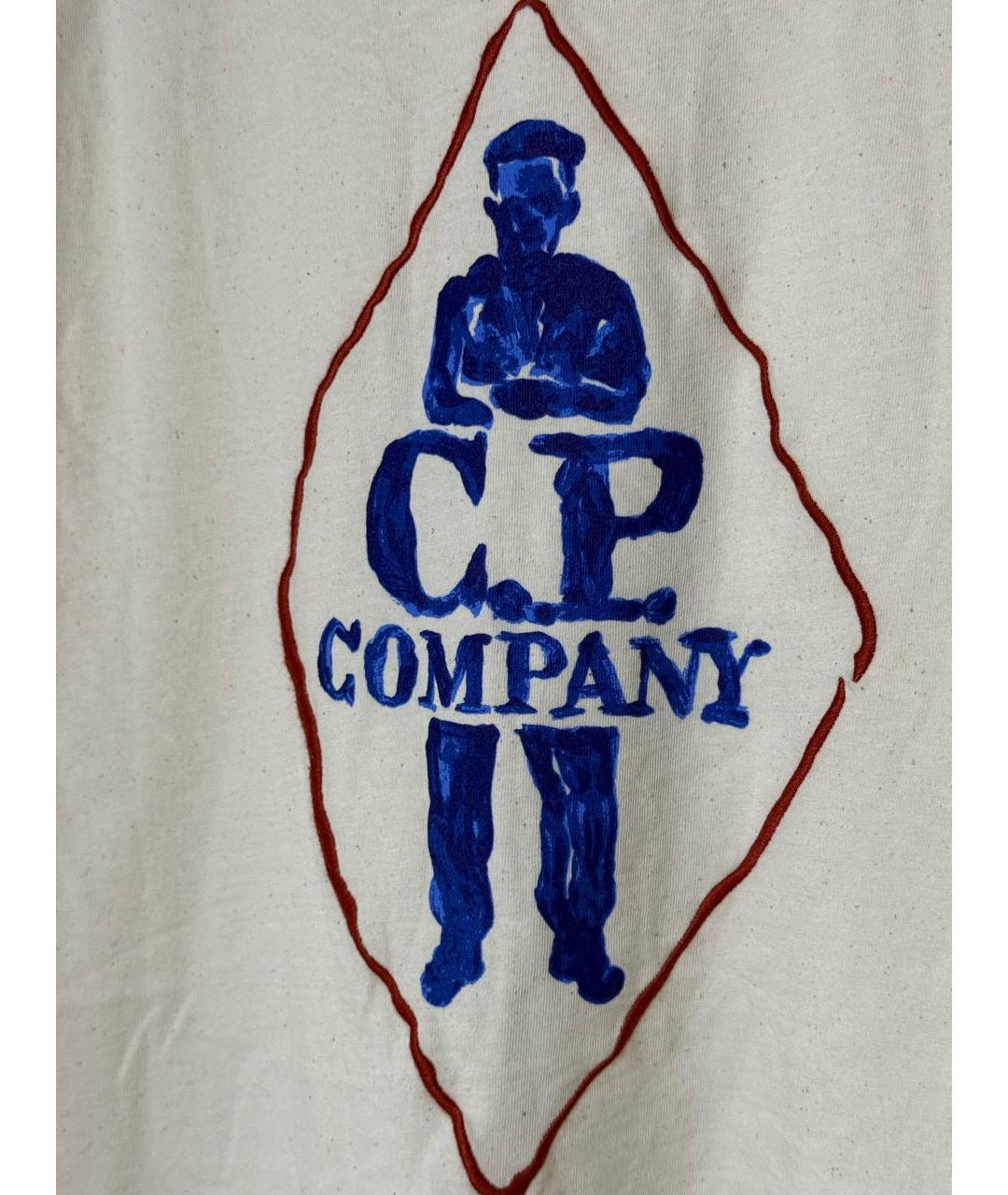CP COMPANY Бежевая хлопковая футболка, фото 4