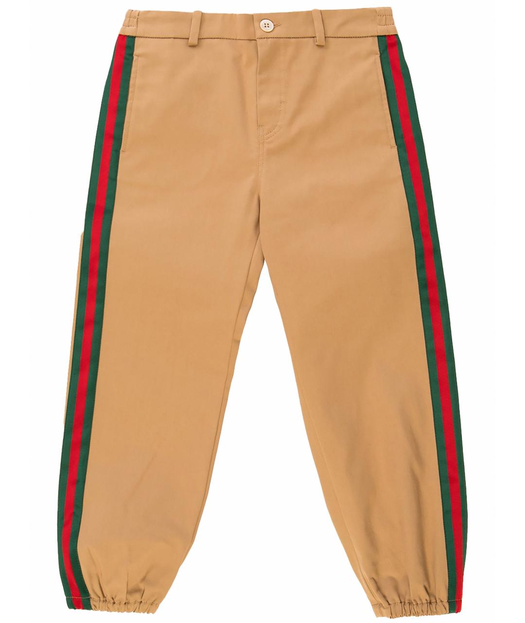 GUCCI Бежевые хлопковые брюки и шорты, фото 1