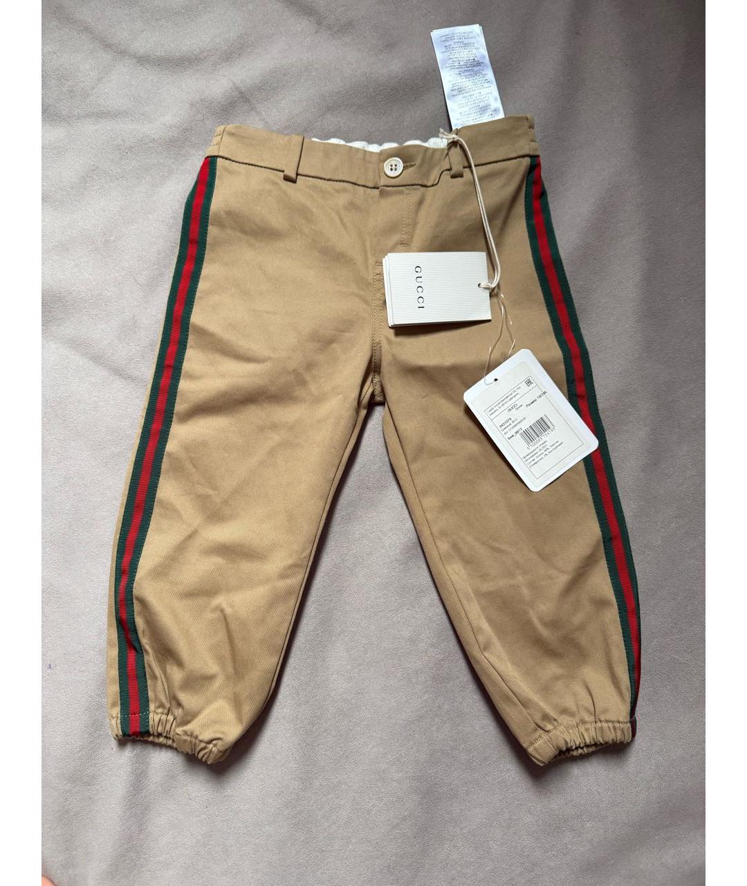 GUCCI Бежевые хлопковые брюки и шорты, фото 5