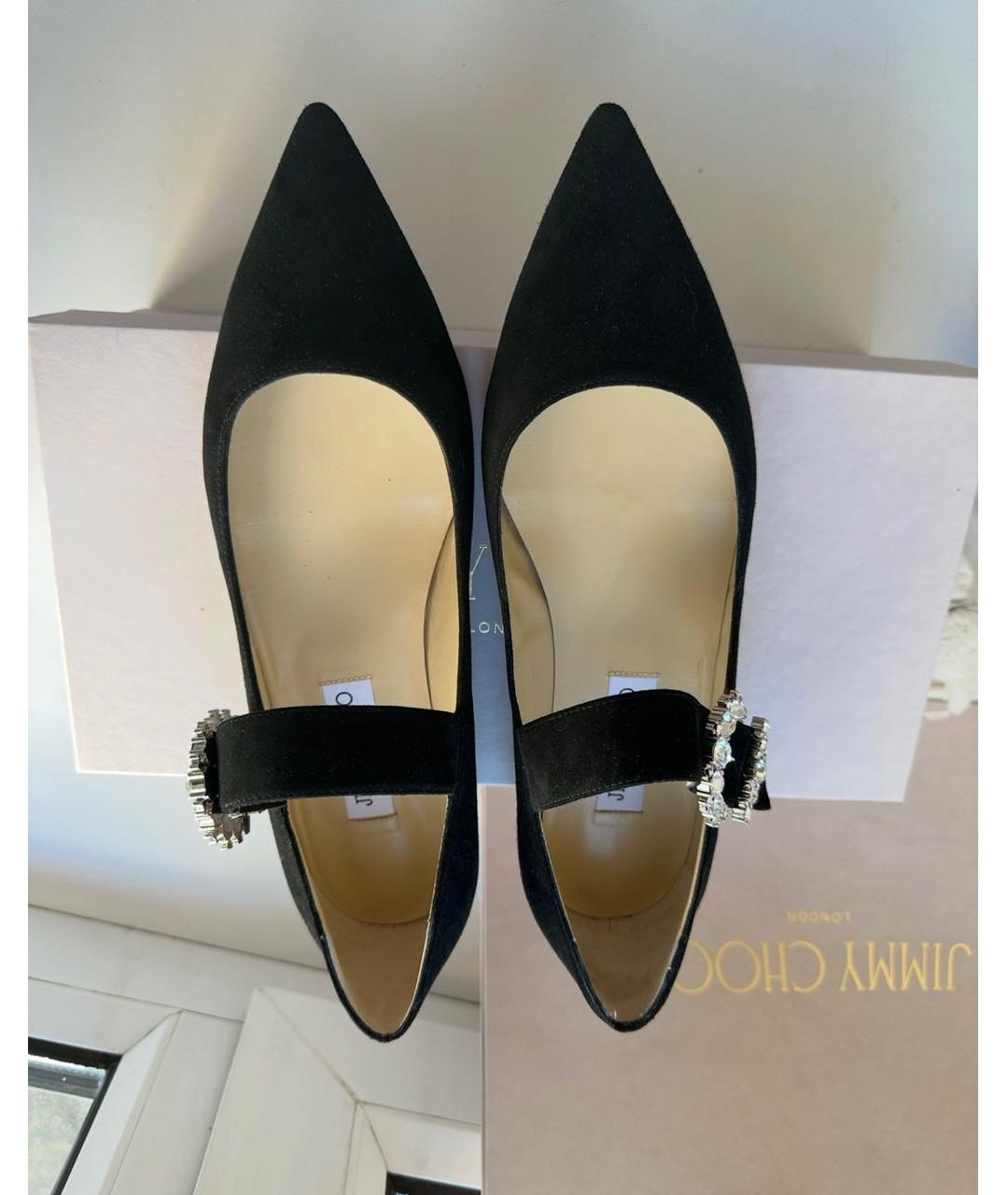 JIMMY CHOO Черные замшевые балетки, фото 3