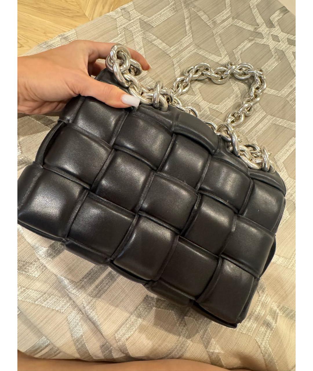 BOTTEGA VENETA Черная кожаная сумка через плечо, фото 3