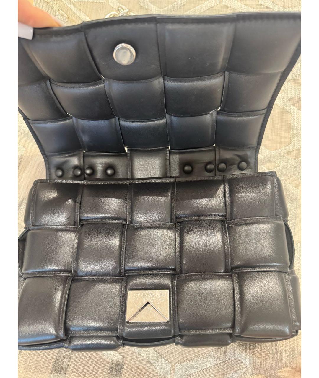 BOTTEGA VENETA Черная кожаная сумка через плечо, фото 8
