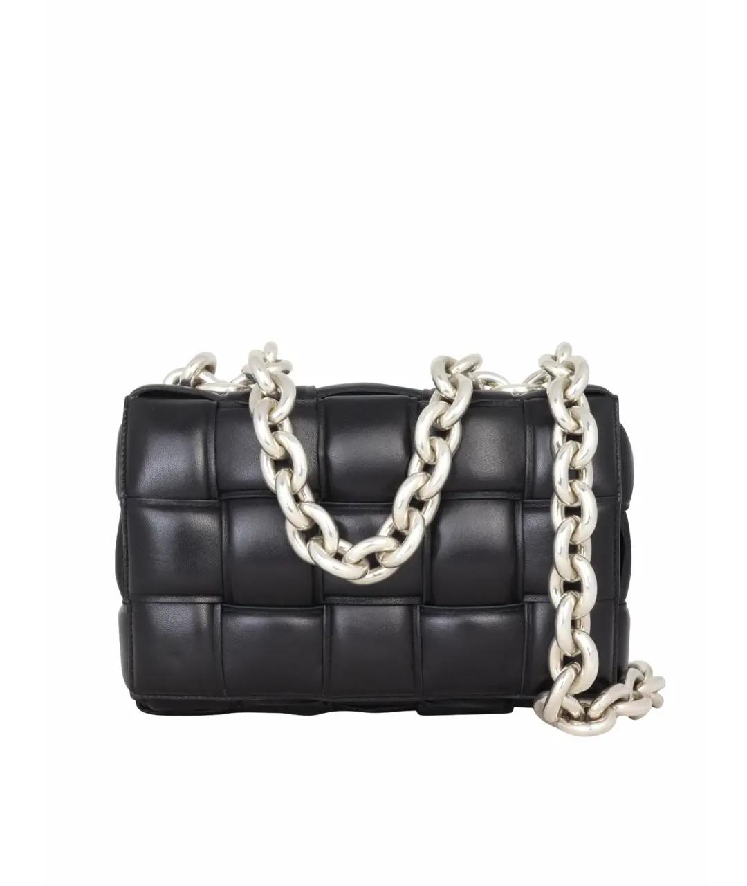 BOTTEGA VENETA Черная кожаная сумка через плечо, фото 1