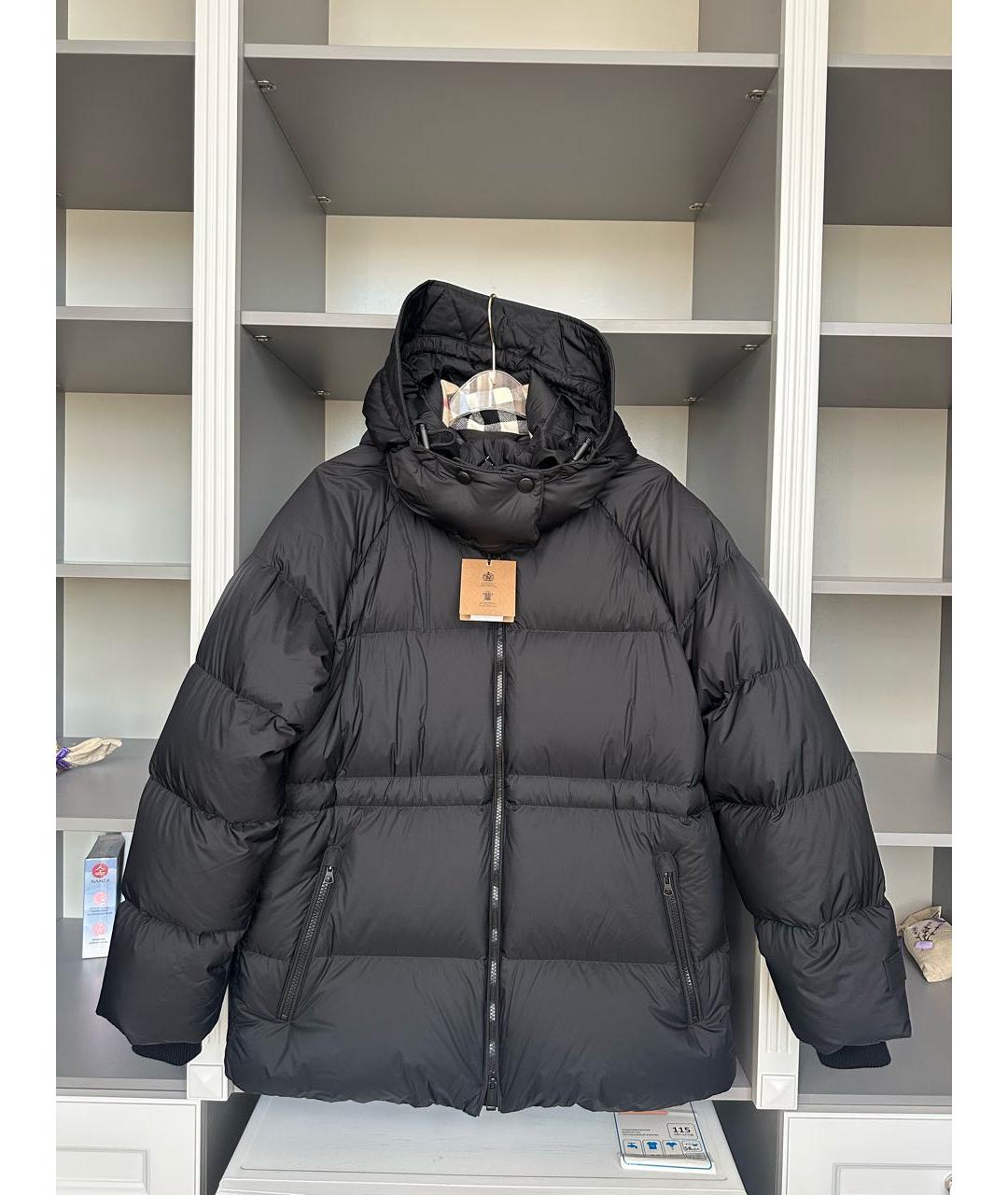 BURBERRY Черный полиэстеровый пуховик, фото 8