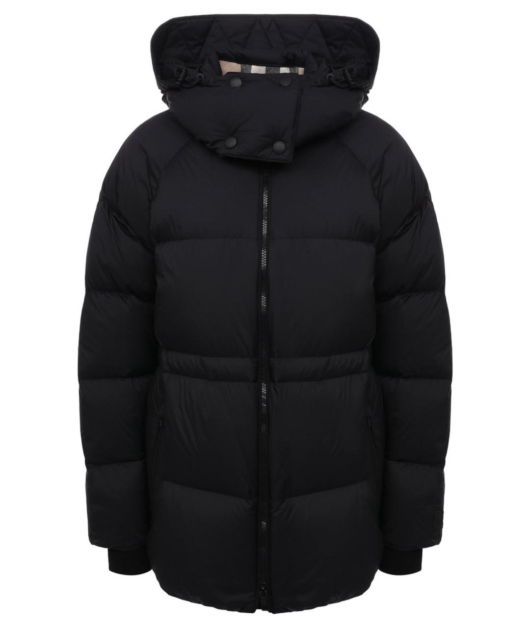 BURBERRY Черный полиэстеровый пуховик, фото 1