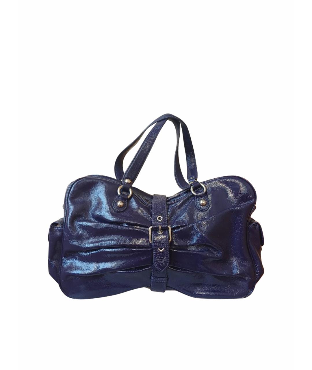 MOSCHINO Фиолетовая сумка тоут из лакированной кожи, фото 1
