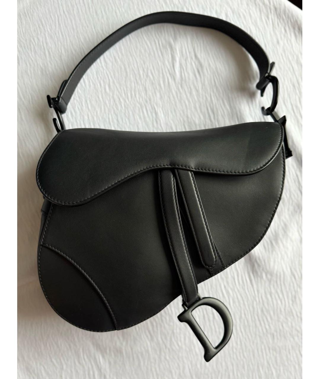 CHRISTIAN DIOR Черная кожаная сумка с короткими ручками, фото 2