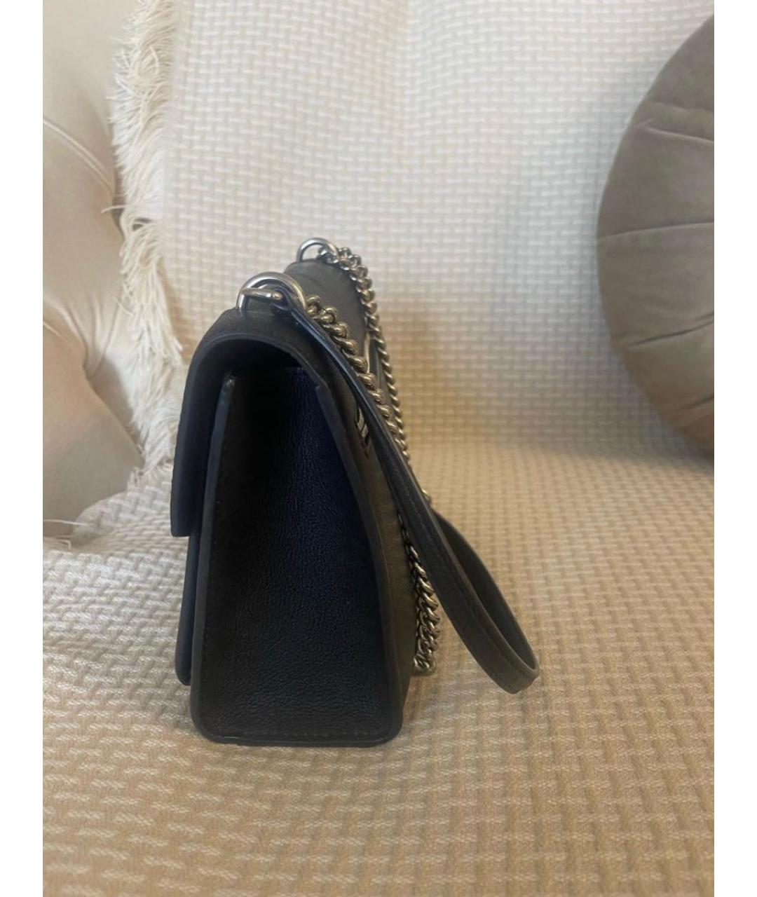 LOUIS VUITTON Черная кожаная сумка через плечо, фото 2