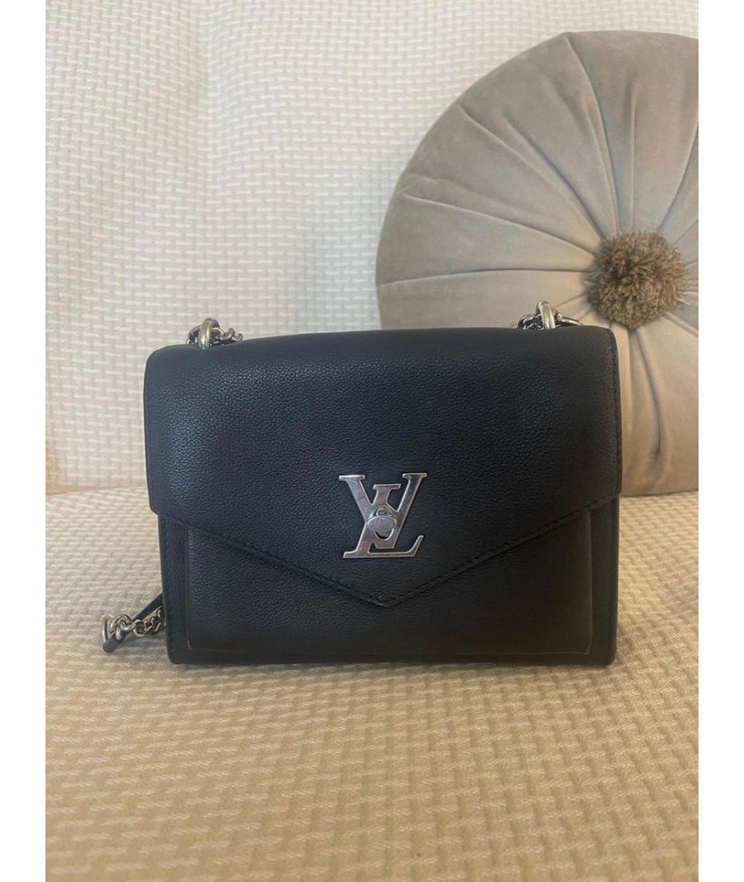 LOUIS VUITTON Черная кожаная сумка через плечо, фото 5