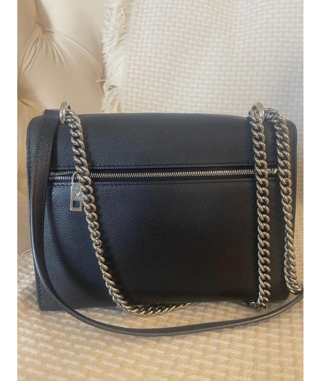 LOUIS VUITTON Черная кожаная сумка через плечо, фото 3